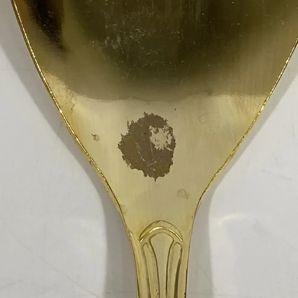 Vintage Hampton Silversmiths Gold Serving Silverware Set Salad Spoons Spatula